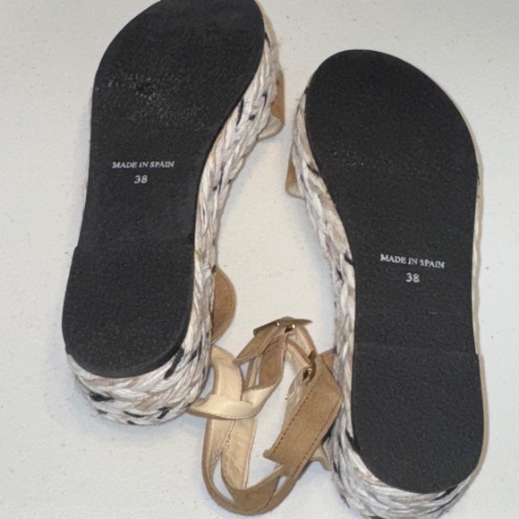 EUC Espadrilles Brand Made in Spain Platform Sandal Ankle Strap Size 38 EU - Picture 7 of 7